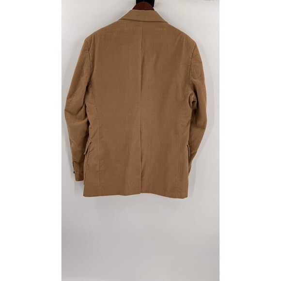 Vintage 70s Farah Corduroy Tan Blazer and Vest Leather Buttons See Measurements - Picture 3 of 16